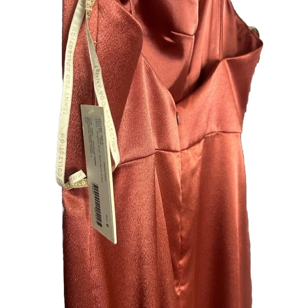 Jenny Yoo Rust Satin Gown - Picture 9 of 15